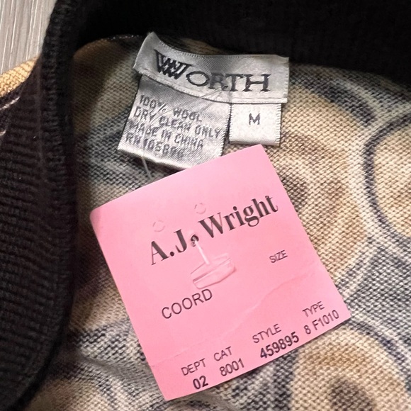 Vintage Worth Brand Bittersweet Klimt Dot Tunic wool sweater NWT dots circles - Picture 2 of 8